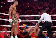 Anthony Joshua noquea a Jake Paul y le provoca una doble fractura en la mandíbula